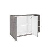 Ingresso moderno con scarpiera, appendiabiti e madia in finitura Beton