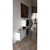 ACQUISTA ANCHE TU Scarpiera doppia, finitura Bianco Lucido e Ardesia