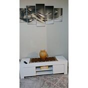 ACQUISTA ANCHE TU Porta tv bianco opaco a 2 ante con maniglia a gola