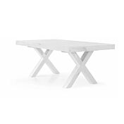 Tavolo di design allungabile in legno, finitura bianco consumato