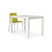 Tavolo di design allungabile in legno, finitura bianco frassinato