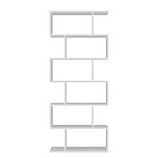 Libreria verticale, colore bianco lucido, 6 ripiani, made in Italy