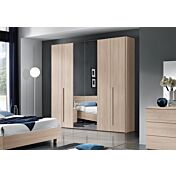 Armadio a 6 ante ante battenti olmo frida con specchi