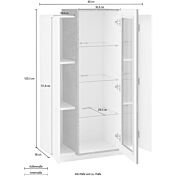 Vetrina scontata Bianca lucido e Cemento, 2 ante