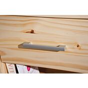 Comodino in legno massello, 1 cassetto, colore legno naturale