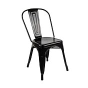 Sedia Stile Industry, struttura in metallo etnica colore Nero