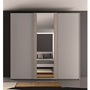 Armadio scorrevole a 3 ante Fenicottero in finitura Olmo e Tortora con specchi