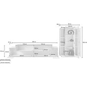 Offerta soggiorno moderno Cemento e Bianco lucido