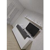 ACQUISTA ANCHE TU Madia moderna bianca lucida con cassetto ardesia a 4 ante