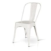 Sedia Stile Industry, struttura in metallo etnica colore Bianco
