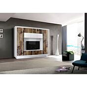 Parete attrezzata Bianco Opaco e Pero