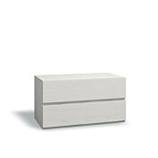 Comò stretto moderno con 2 cassetti di alta qualità in finitura Frassinato bianco