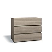Comò stretto moderno con 3 cassetti  di alta qualità in finitura Olmo