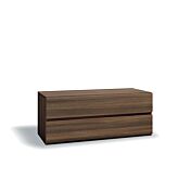 Comò largo moderno con 2 cassetti di alta qualità in finitura Quercia brown