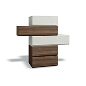 Settimino Bicolor particolare L.115.2 con 5 cassetti di alta qualità in Frassinato bianco e Quercia brown