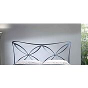 Letto in ferro battuto Smith, colore bianco confetto, made in Italy