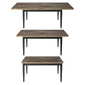 Tavolo L.160 allungabile finitura verde scuro e quercia