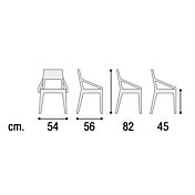 Sedia da esterno in fibra di vetro color nero