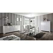 Soggiorno completo, in bianco lucido laccato