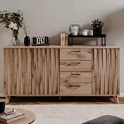 Madia 3 ante e 4 cassetti, finitura Quercia del Nord