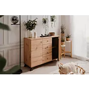 Offerta Credenza 2 ante e 4 cassetti, finitura Rovere Oak e Antracite