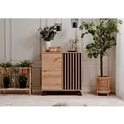 Madia salvaspazio stile nordico 2 ante, finitura Rovere Oak e Antracite