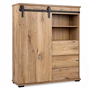 Madia alta Tromso con 1 anta e 3 cassetti