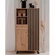 Madia alta stile nordico, colore Rovere Oak e Antracite