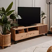 Porta TV nordico, finitura Rovere Oak e Antracite 