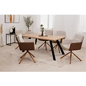 Salotto nordico con Elegante Sedia di design, colore Beige e Marrone