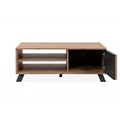 Tavolino basso, finitura Rovere Oak e Antracite aperto