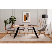 Tavolo 160 x 90 cm colore Rovere oak e Nero