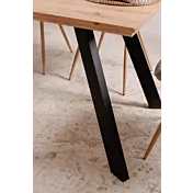 gambe Tavolo 160 x 90 cm colore Rovere oak e Nero