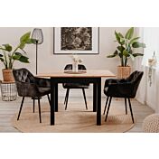 Novità Tavolo allungabile stile nordico, finitura Rovere oak e Nero 80 x 80