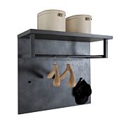 Composizione da ingresso formata da armadio multiuso, 2 credenze, appendiabiti e panca