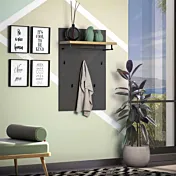 Appendiabiti moderno, finitura Antracite lucido e Rovere miele, Made in Italy