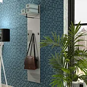 Appendiabiti moderno, finitura Grigio lucido, Made in Italy