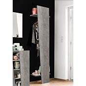 Appendiabiti di design, beton con tubo appendiabiti e due mensole