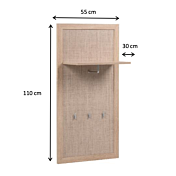 Appendiabiti Kara in finitura Quercia ed effetto Rafia