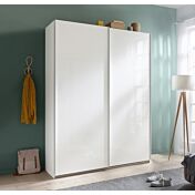 Armadio L.150 con 2 ante scorrevoli, finitura Bianco laccato Zenzero Shop