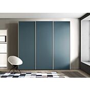 Armadio scorrevole moderno a 3 ante, finitura Petrolio Zenzero Shop