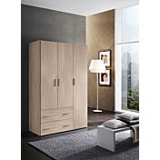 Armadio multiuso H.185 con 3 ante e 2 cassetti in finitura Olmo frida