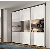 Armadio con specchio a 3 ante scorrevoli con struttura e ante Bianche laccate Lucido