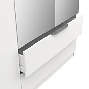 Armadio 4 ante con specchi e 2 cassetti, Bianco opaco, L.158