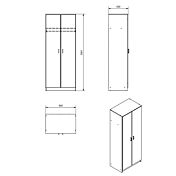 Armadietto multiuso 2 ante, finitura Rovere