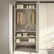 Armadio lavanderia a 2 ante, L.90 H.194, Bianco opaco e Desert