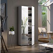 Armadio multiuso 4 ante con 2 ante a specchio, Made in Italy