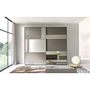 Armadio scorrevole Grigio londra con inserti specchio Fumè