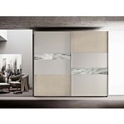 Armadio scorrevole inserto Marmo bianco, Grigio seta e Argilla Zenzero Shop