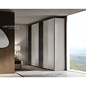 Armadio 2 ante scorrevoli in finitura Graniglia chiara e Ardesia scuro